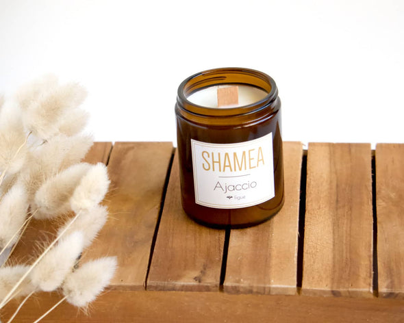 Bougie déco artisanale naturelle made in France Shamea parfum figue
