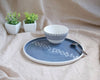 Vaisselle porcelaine céramique artisanale made in France assiette et bol blanc gris