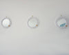 Set de 3 miroirs ronds décoratifs à accrocher au mur pour déco bohème chic, fait-main en macramé blanc