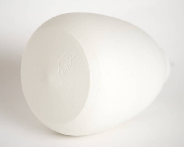 Vase céramique porcelaine soliflore blanc jaune - 12 cm