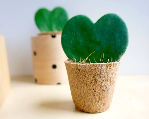 Cache-pot bois rond à pois dorés