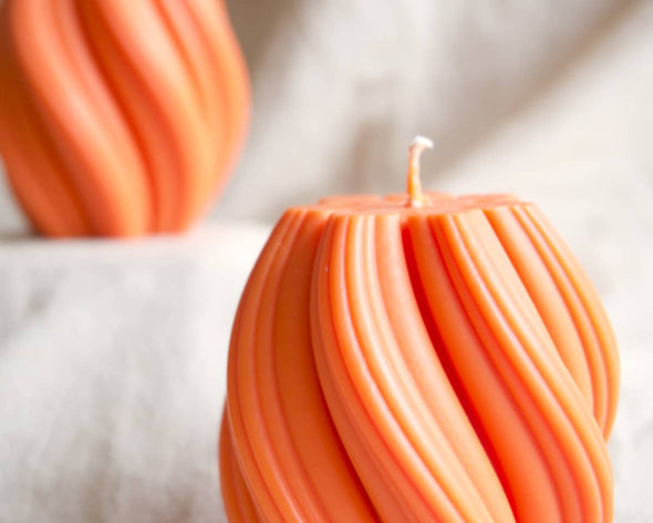 Bougie cadeau orange originale zoom mèche en coton française