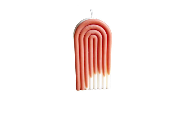 Bougie originale naturelle tendance arche blanche et orange