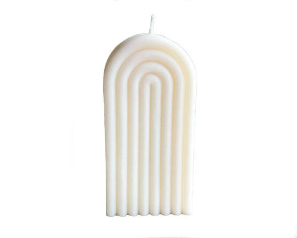 Bougie originale artisanale française ekru arche blanche