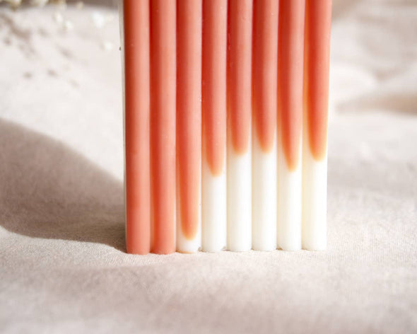 Bougie originale naturelle artisanale arche blanche orange