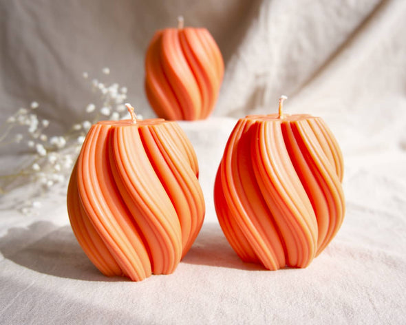 bougie vegetale cire de colza originale orange fabrication artisanale française