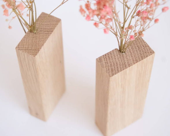 Soliflore en bois déco murale fleurs séchées zoom
