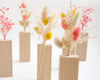Fleurs séchées bouquet pour déco murale avec pot en bois