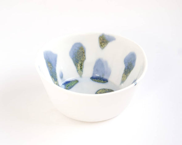 Bol pour soupe artisanal en porcelaine blanc à motifs