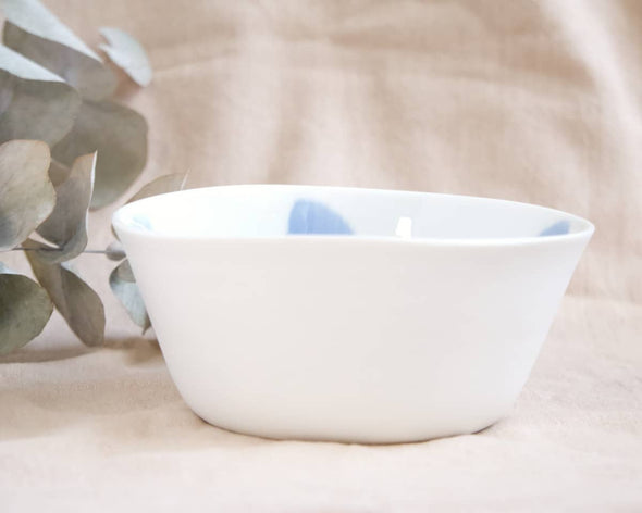 Bol petit-déjeuner blanc à motifs, original en porcelaine
