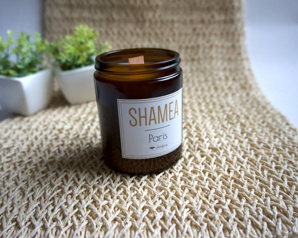 Bougie ambre made in France décorative Shamea