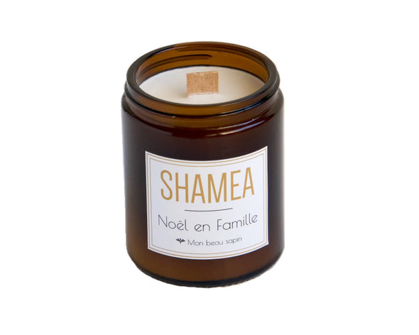 Bougie Noël mon beau sapin fait main cire végétale Shamea