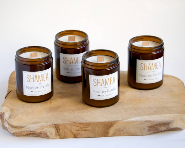 Bougies déco originales éco-responsables naturelles et faites à la main, parfum sapin créatrice Shamea