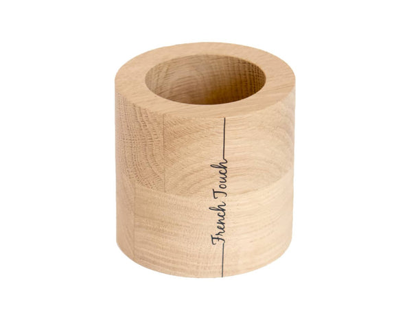 Cache-pot rond en bois French touch pour plante décoration d'intérieur fait-main made in France