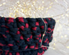 Panier de créateur artisanal en crochet rouge et noir marque Patate Studio
