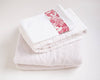 Gants de toilettes textiles déco salle de bain blancs artisanaux made in France en éponge de bambou