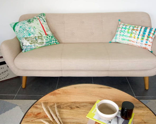 Housse pour coussin de canapé carrée 50x50 cm artisanale made in France déco salon