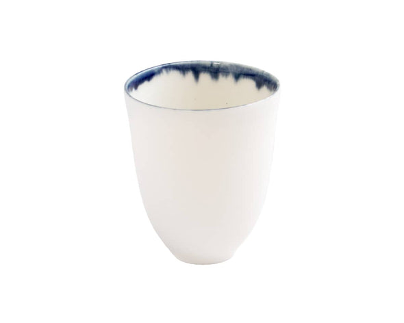 Mug design blanc sans anse en porcelaine artisanal made in France