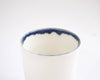 Mug ceramique blanczoom liseré bleu fait-main made in france
