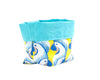 Panier de rangement en tissu décoration maison fait-main original motifs perroquets Petite Marie Créatrice