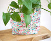 Cache-pot en tissu panier fait-main imprimé floral coloré original charmant Petite Marie Créatrice