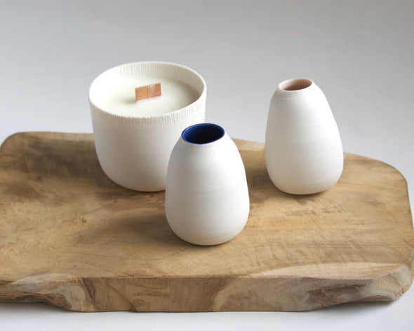 Objets fait main décoration d'intérieur vases et bougie en porcelaine par la créatric  Marie Laurent