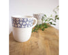 Tasse à café céramique artisanale art de la table bleu blanche