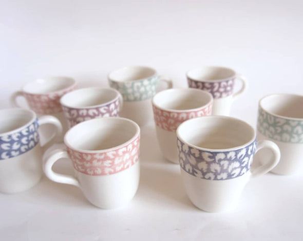 Tasses à café déco colorée en porcelaine fait main Laëtitia Leclère