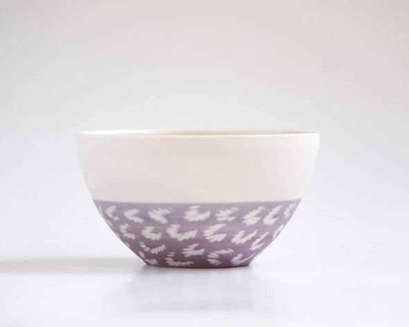 Bol petit-déjeuner blanc et violet en porcelaine pièce unique tendance moderne