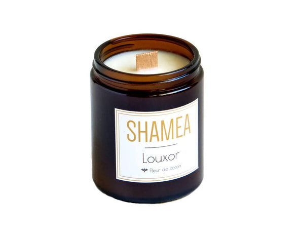 Bougie fleur de coton naturelle cire de soja made in France marque Shamea