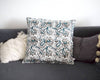 Housse de coussin déco originale et unique faite à la main en France imprimé naturel vert et marron