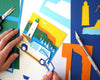 Réalisation collages carte décorative unique savoir-faire Amandine Gaubert