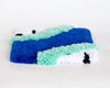 Carré décoration murale à accrocher bleue, verte, blanche, fait-main made in France