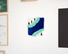 Déco murale carrée verte bleue et blanche fait-main made in France