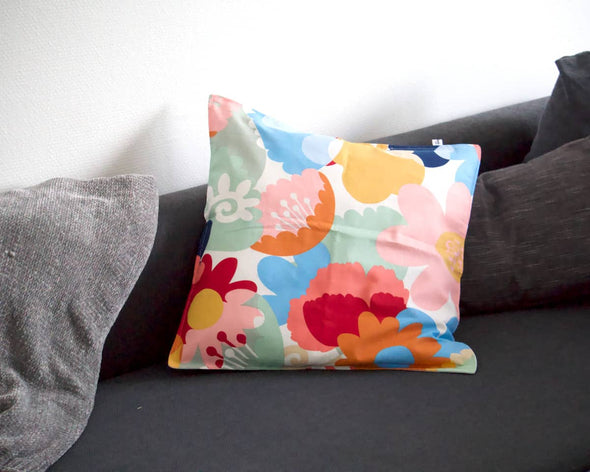 Housse de coussin en coton colorée florale pour coussin de canapé Petite Marie Créatrice