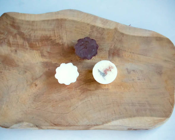 3 fondants parfumés en cire de soja et cire de colza, fabrication artisanale francaise, parfums chocolat, érable, cannelle