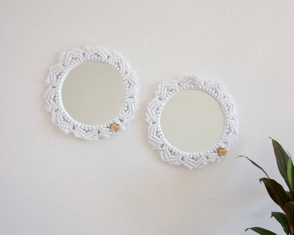 Miroirs muraux lot de 3 miroirs macramé bohèmes faits à la main en France En Vie de Bohème