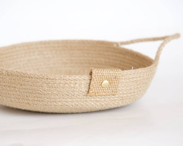 Panier de rangement en jute naturel à anses