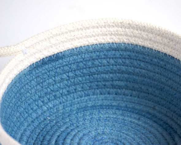 Zoom cordes de coton teintées bleu indigo naturelles artisanales Mon Panier en cordes