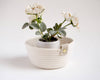 Coupelle coton en cordes blanches format cache-pot avec fleurs pour décoration d'intérieur