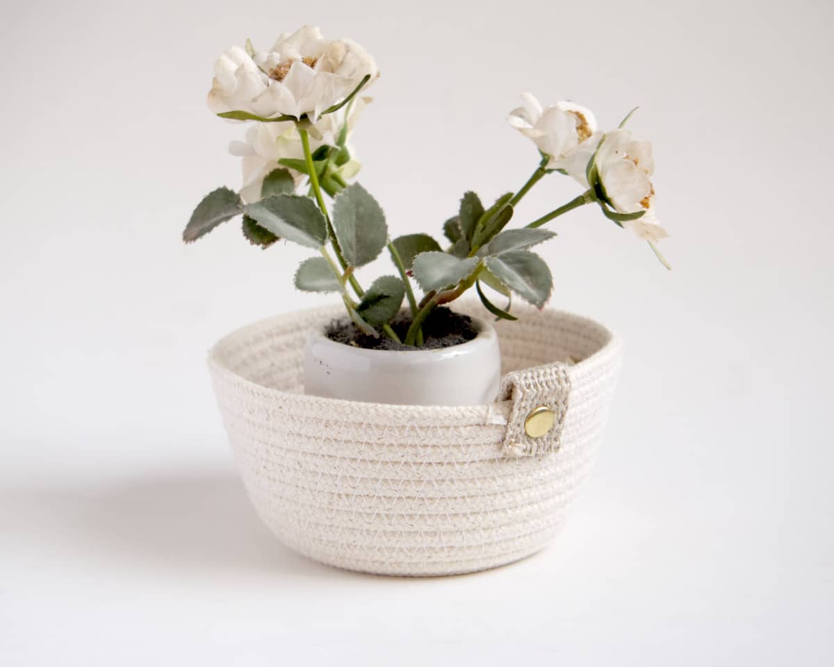 Oradrem Cache-pot en corde de coton tressé Panier de fleurs moderne pour pot de fleurs Oradrem Cache-pot en corde de coton tressé Panier de fleurs moderne pour pot de fleurs