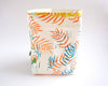 Panière de rangement décorative unique artisanale et made in France motif feuilles mutlicolores