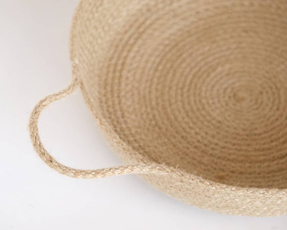Panier de rangement en jute naturel à anses