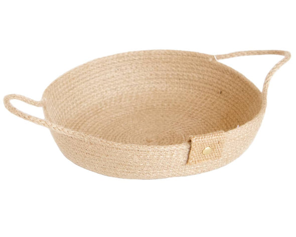 Panier de rangement en jute naturel à anses