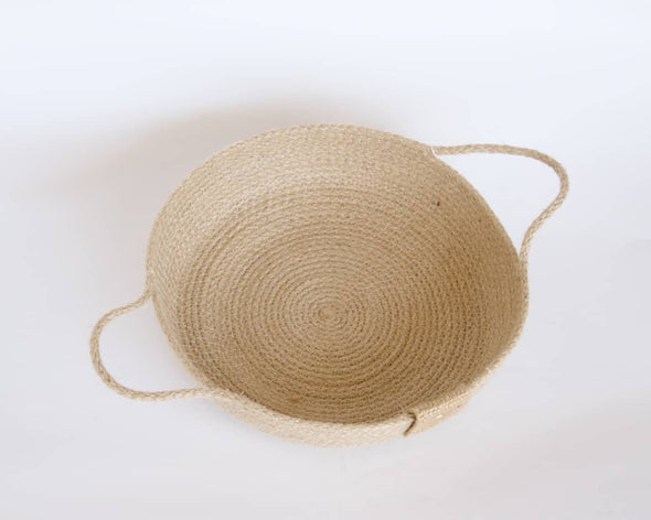 Panier de rangement en jute naturel à anses