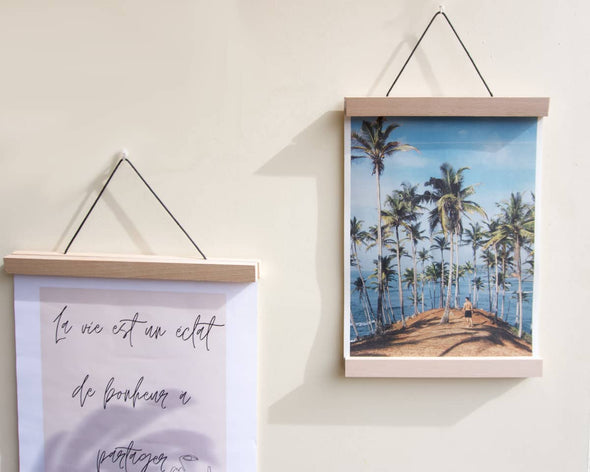 Porte affiche mural en bois à suspendre décoration salon fait-main
