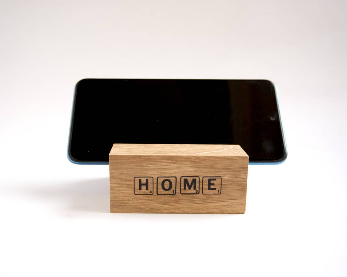 Support téléphone en bois artisanal – Amécla