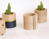 Cache-pots pour plantes en bois français ronds et artisanaux décorés