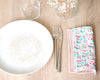 Serviette de table déco fleurs multicolores fabrication artisanale française