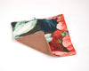 Serviette de table écoresponsable en tissu 100% coton imprimé floral coloré verso marron coton absorbant